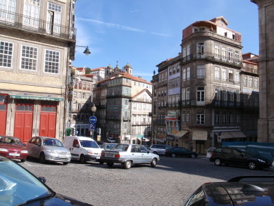 beginning of the Merchant's Street in Porto.